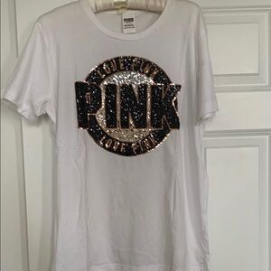 Victoria's Secret PINK Sequin Logo Tee